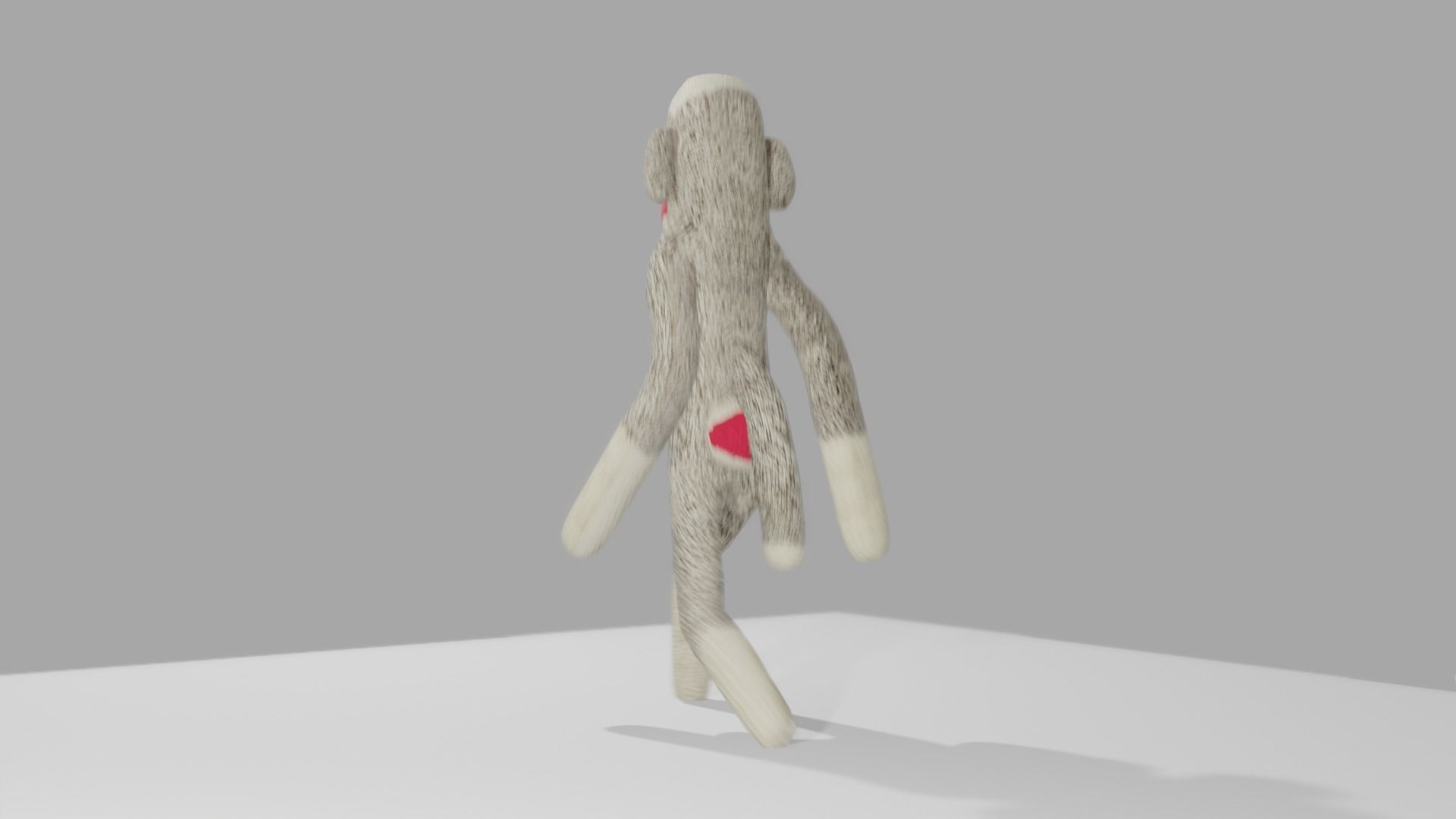 Sock Monkey Low-poly 3D model_19
