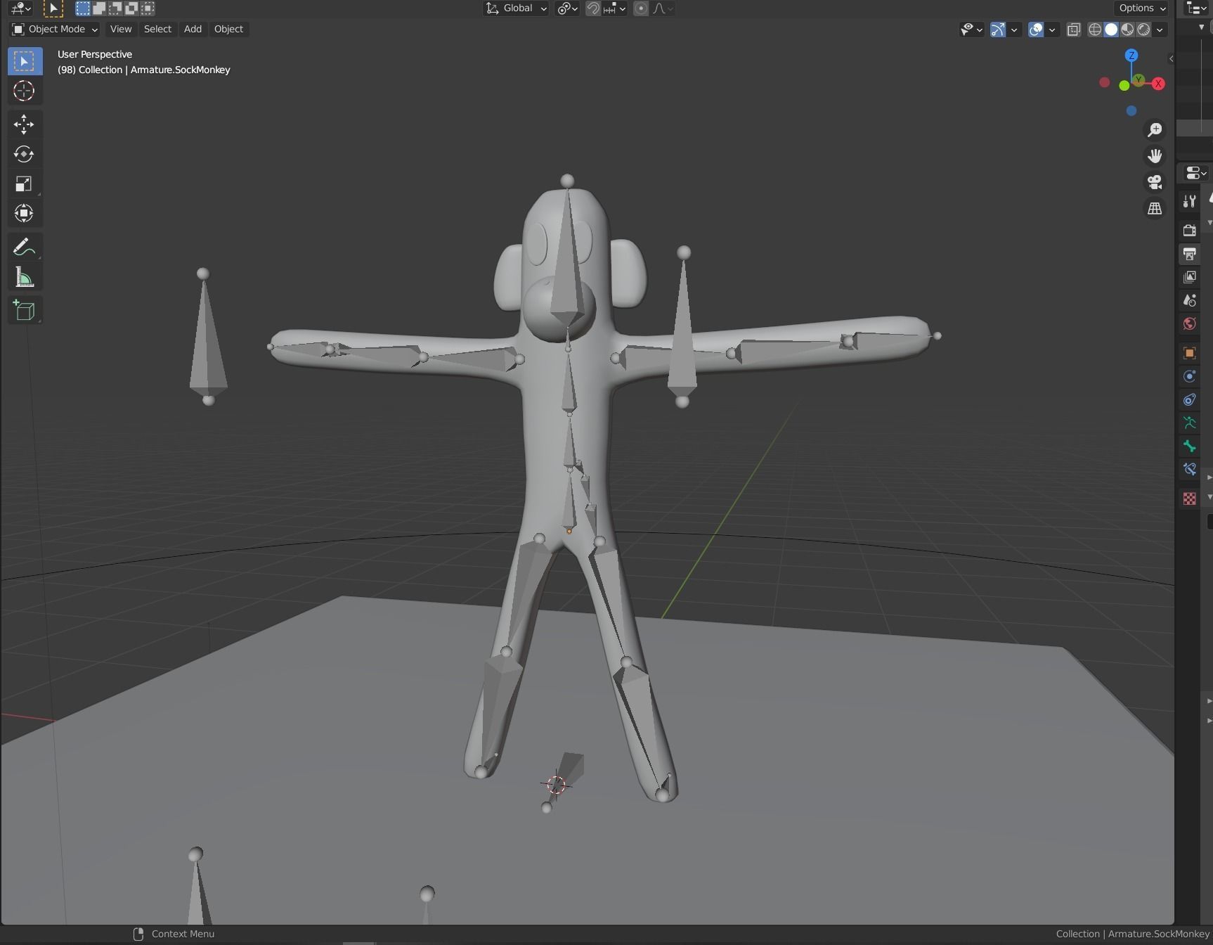 Sock Monkey Low-poly 3D model_4