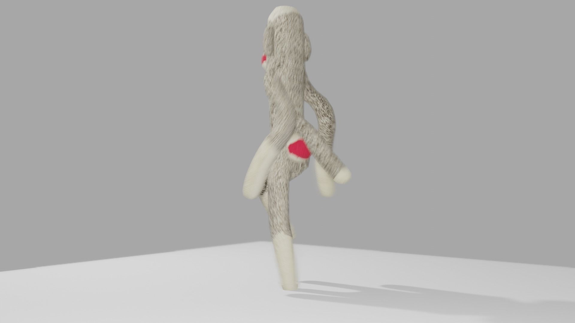 Sock Monkey Low-poly 3D model_18