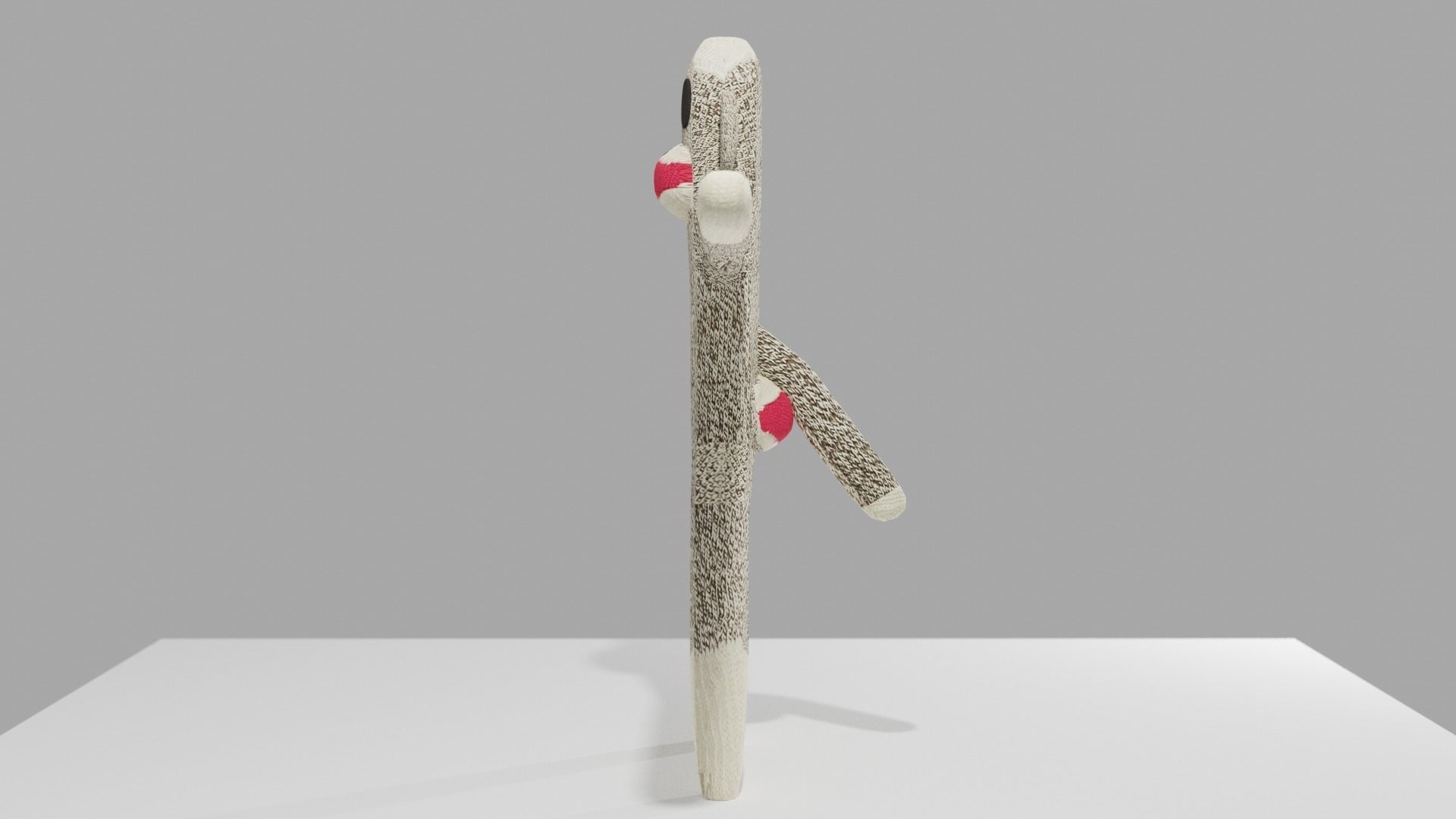 Sock Monkey Low-poly 3D model_2