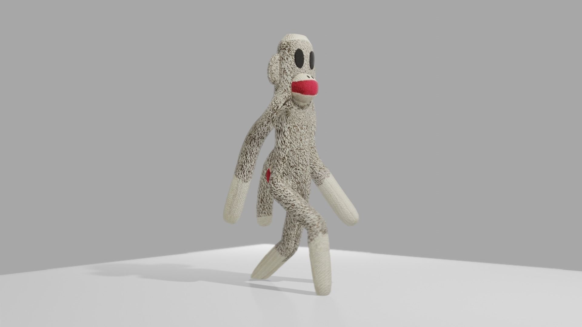 Sock Monkey Low-poly 3D model_37