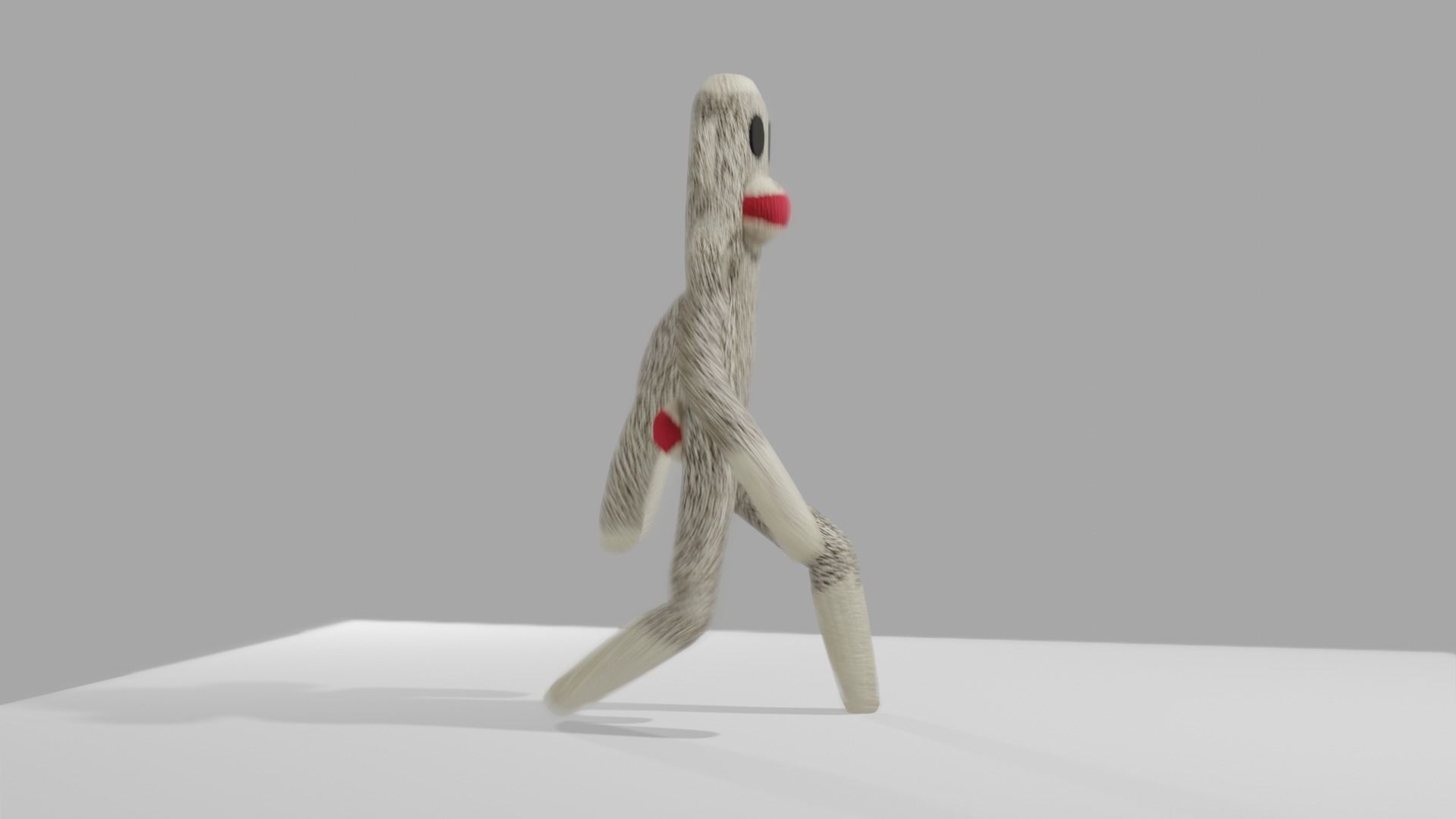 Sock Monkey Low-poly 3D model_34
