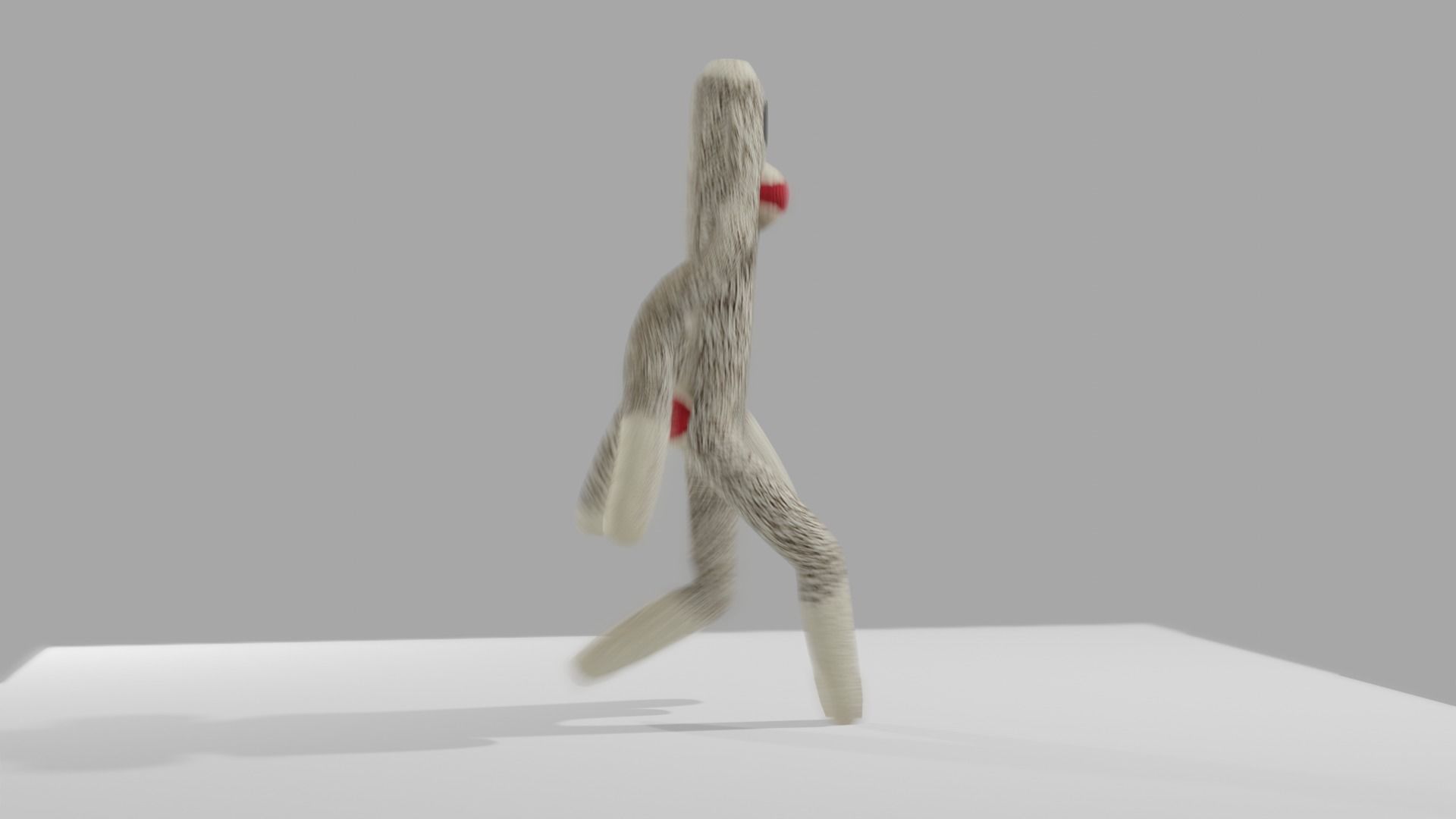 Sock Monkey Low-poly 3D model_31