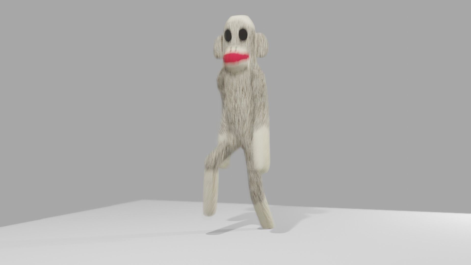Sock Monkey Low-poly 3D model_9