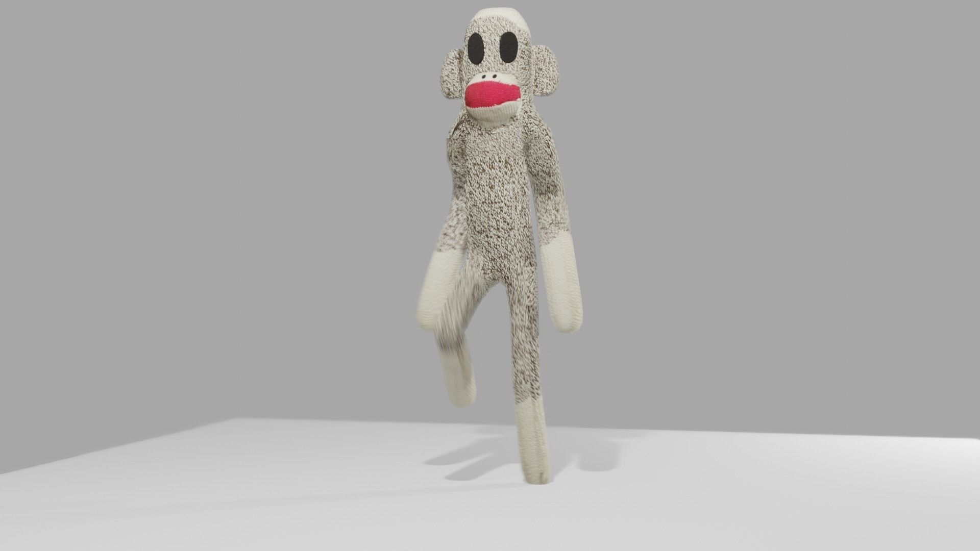 Sock Monkey Low-poly 3D model_8