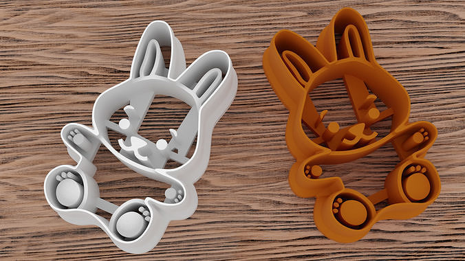 Cute little bunny cookie mold for 3D printer Free 3D print model