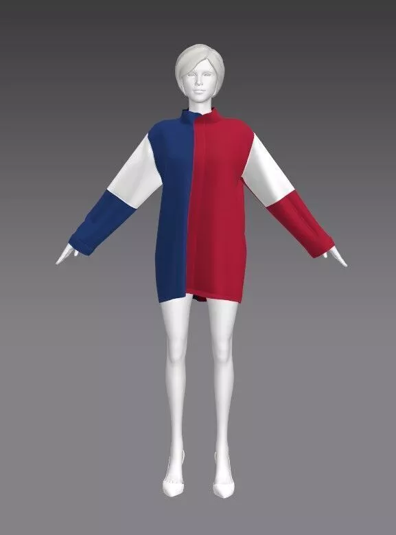 Woman Clothing A-Pose 300 Low-poly 3D model