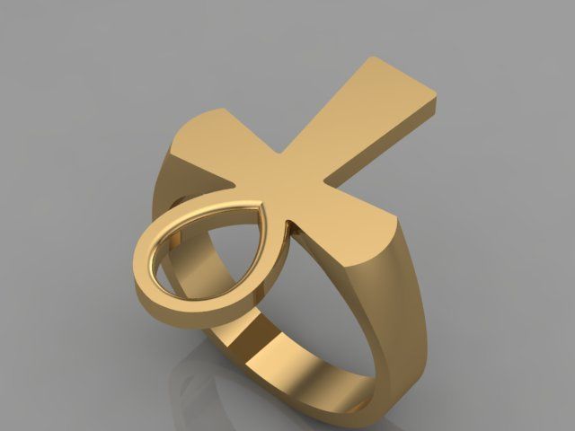 ANKH CROSS RING 3D print model_1