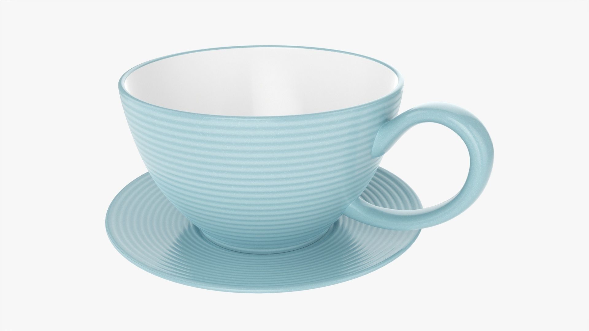 Coffee mug and saucer 03 3D model_2