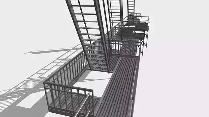 Fire ladders and platforms 3D model