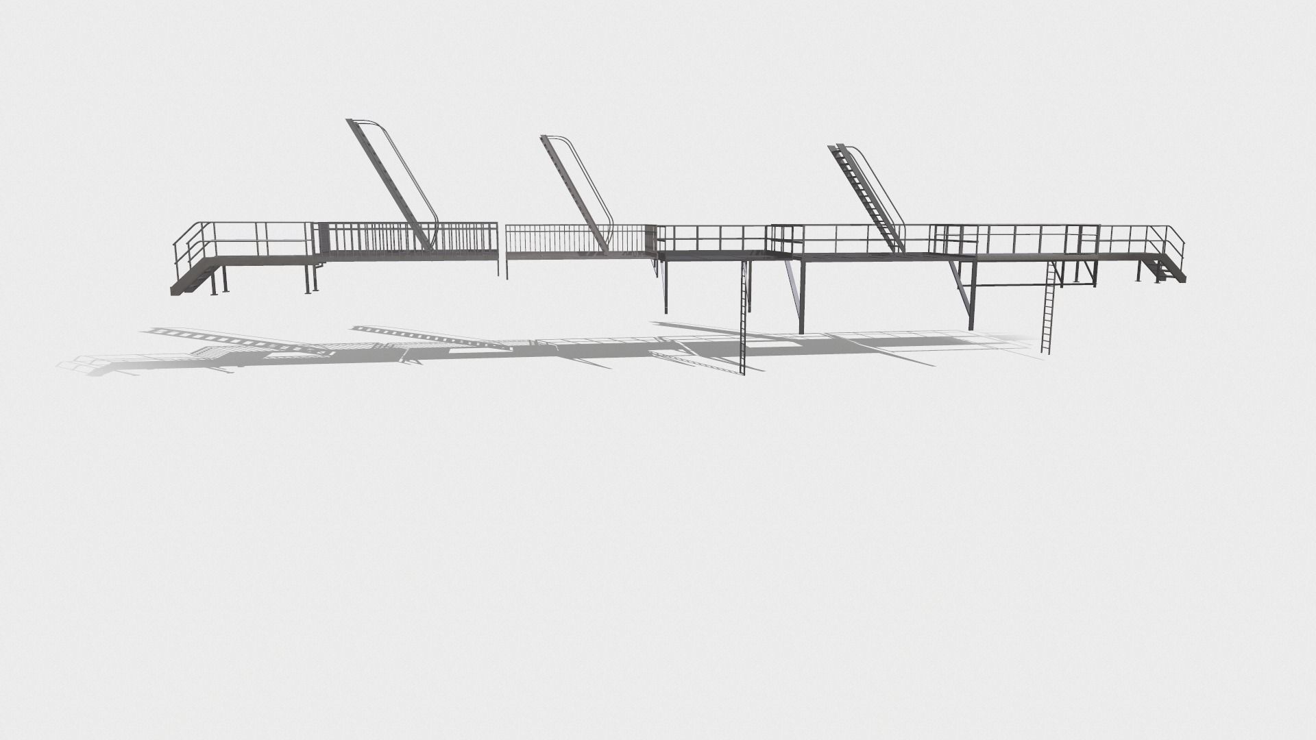 Fire ladders and platforms 3D model_6