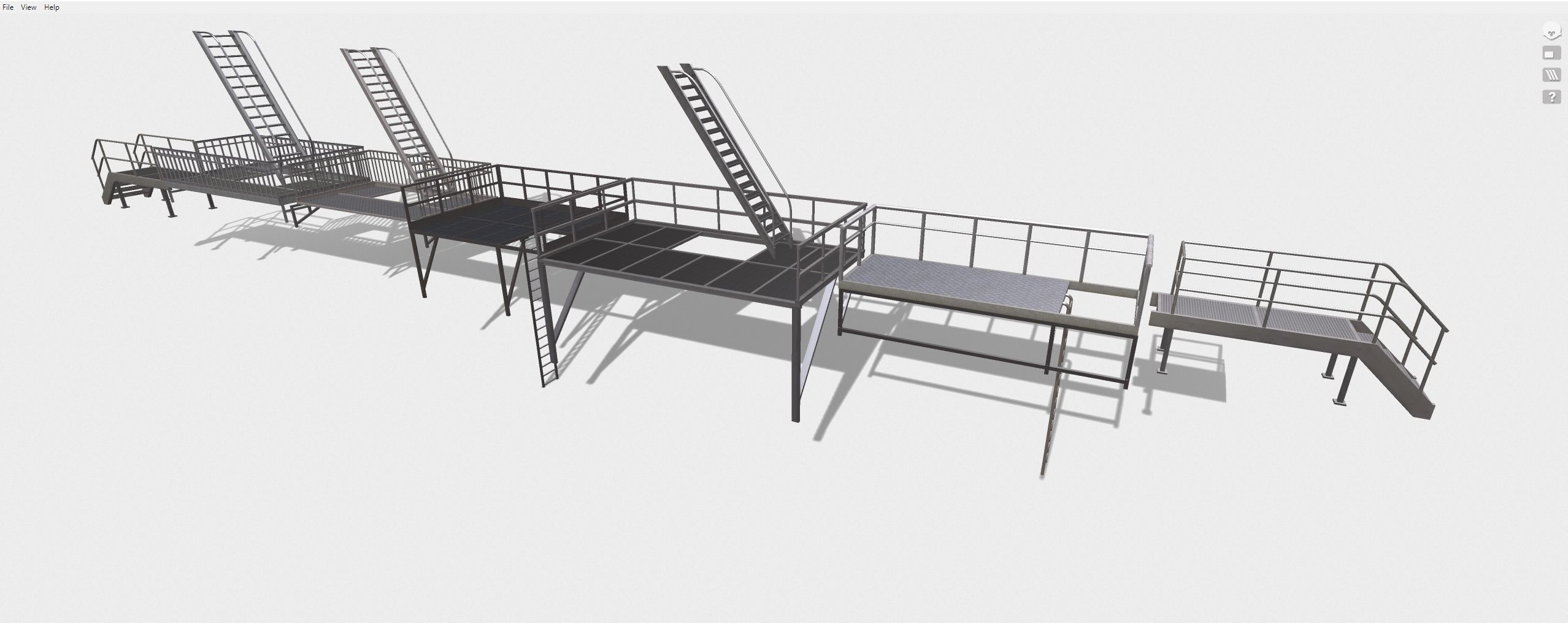 Fire ladders and platforms 3D model_17