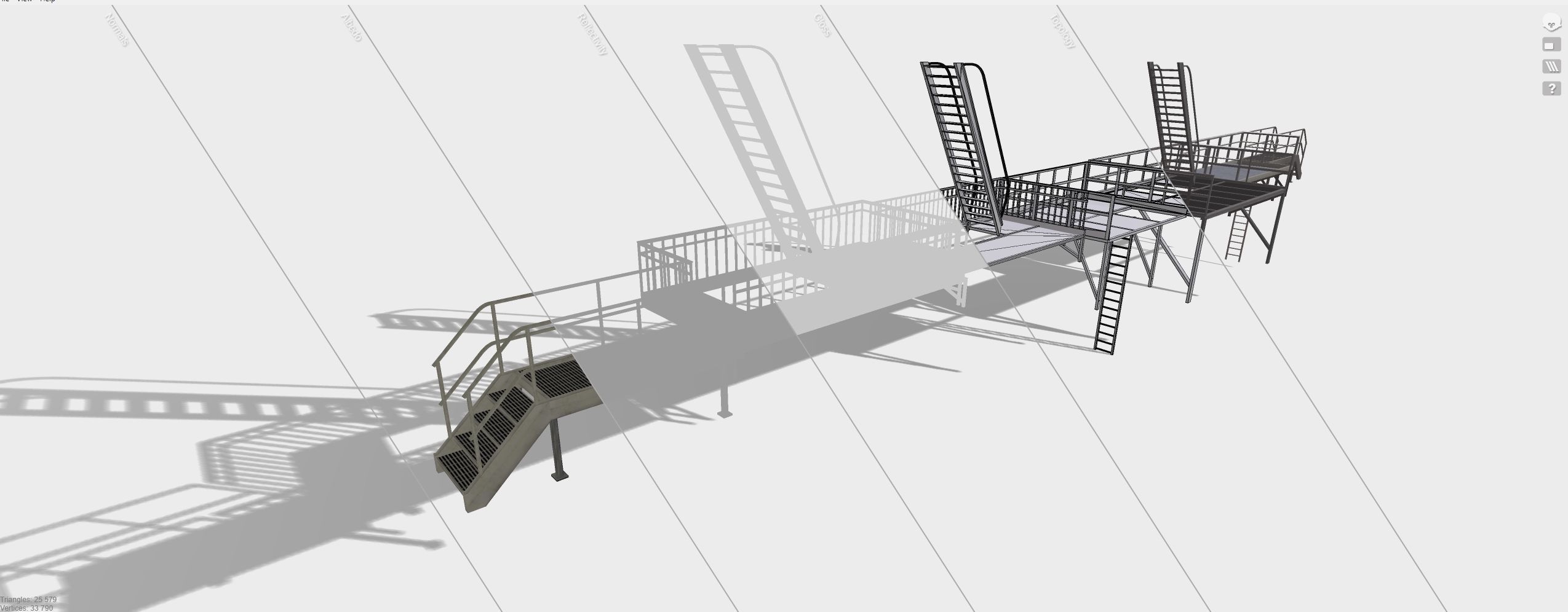 Fire ladders and platforms 3D model_16