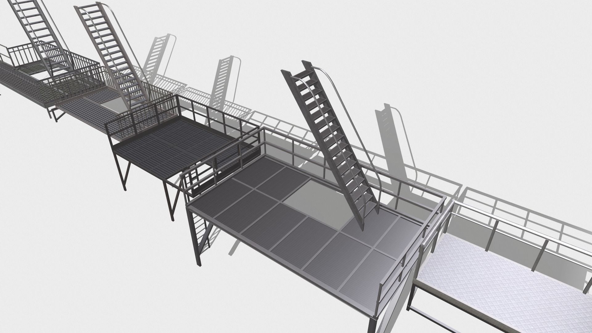 Fire ladders and platforms 3D model_10