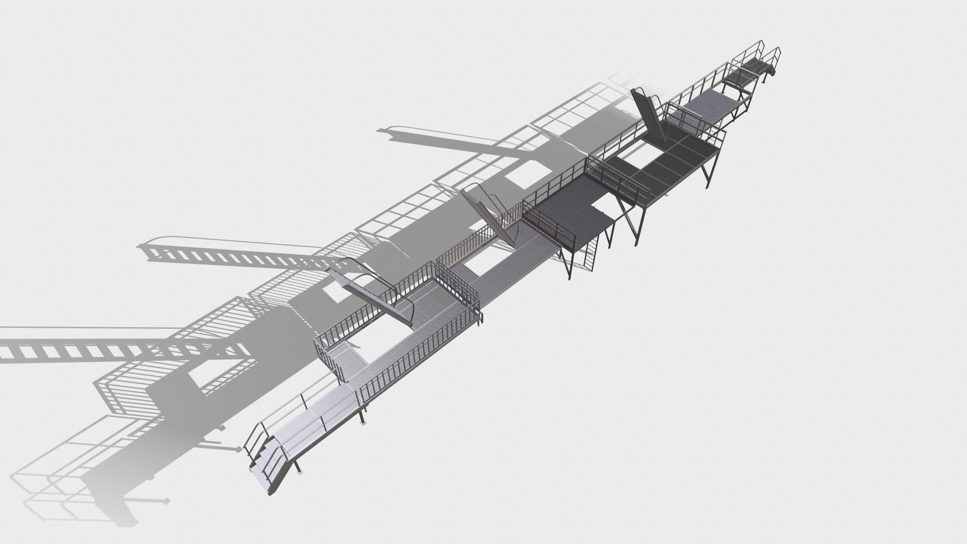 Fire ladders and platforms 3D model_7
