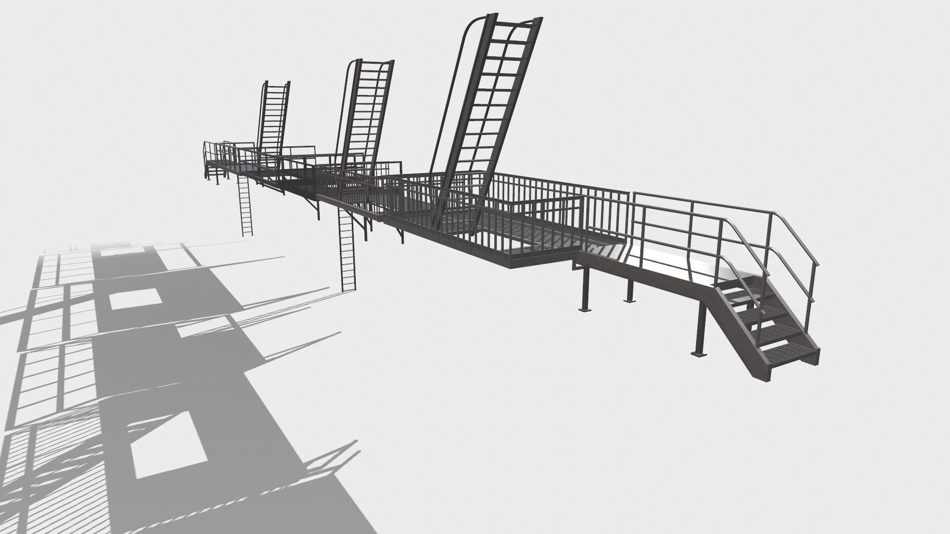 Fire ladders and platforms 3D model_11