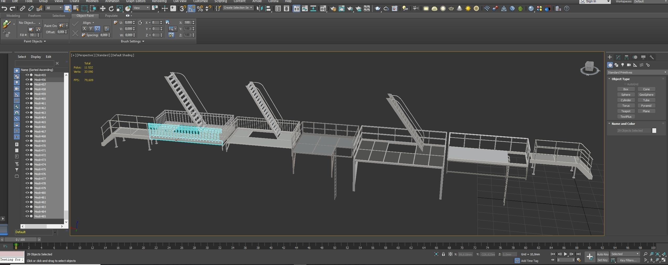 Fire ladders and platforms 3D model_15