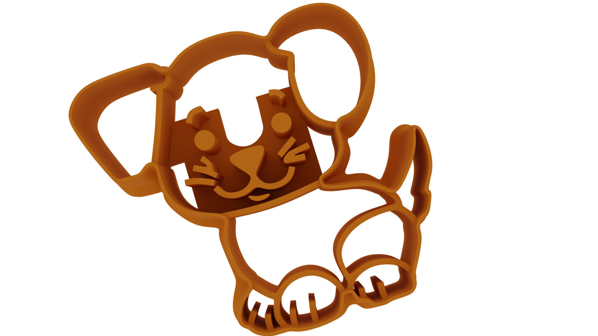 Cute cookie dog 3D printer mold Free 3D print model_1