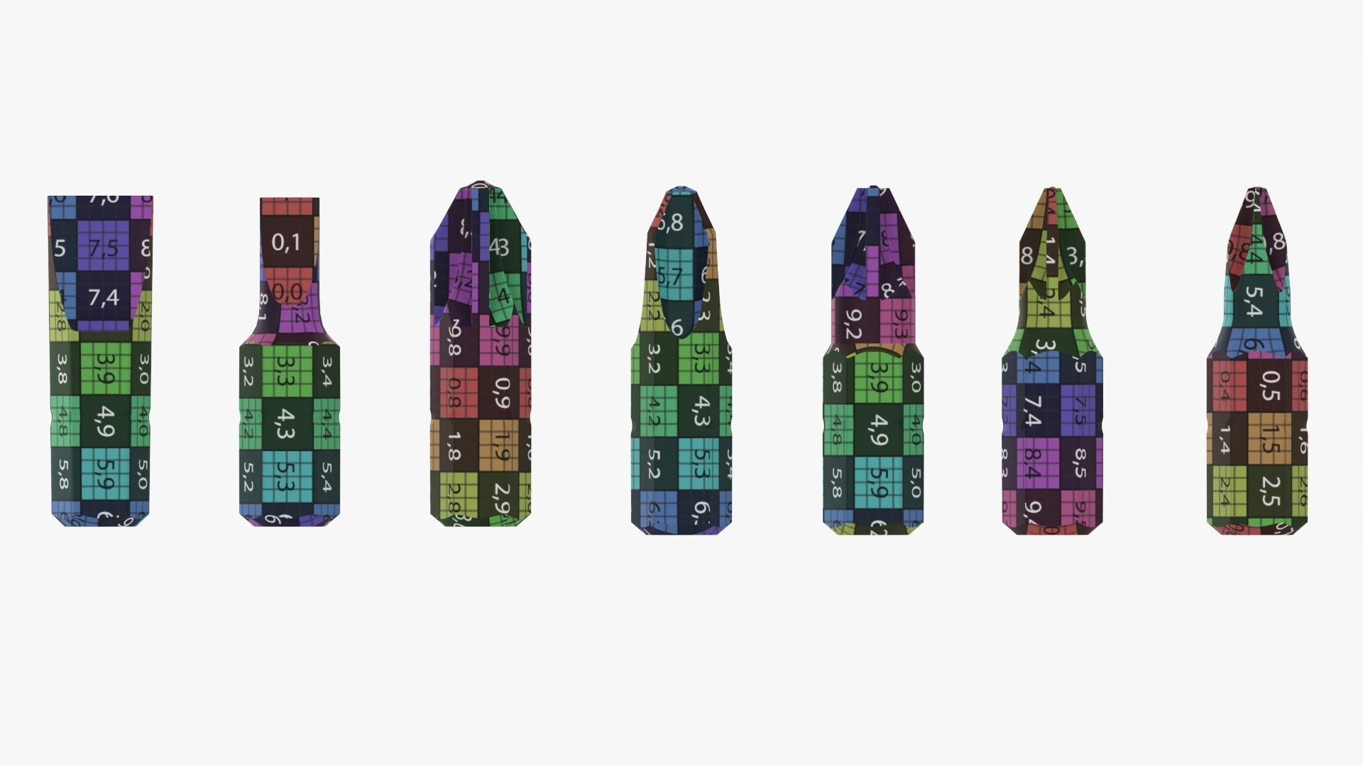 Bit set for screwdriver 3D model_15