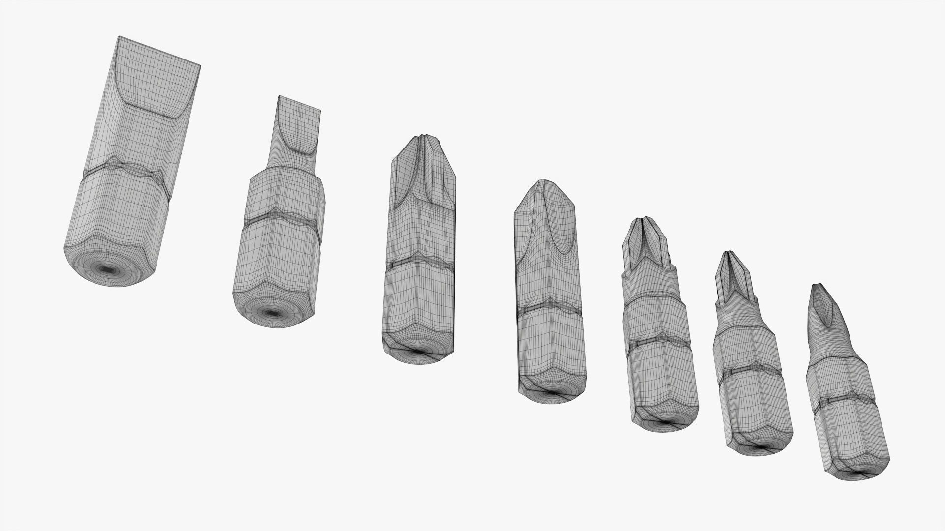 Bit set for screwdriver 3D model_8