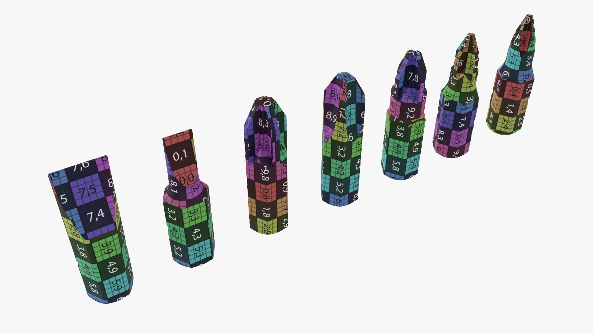 Bit set for screwdriver 3D model_12