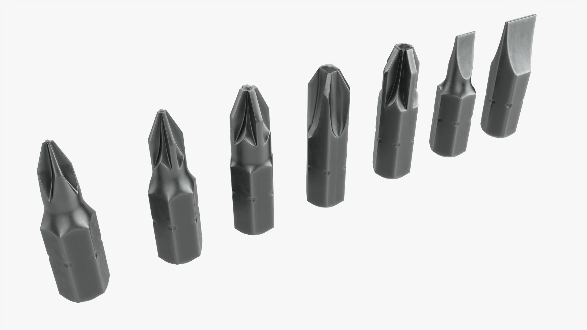 Bit set for screwdriver 3D model_1
