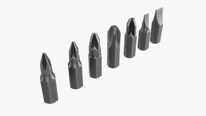Bit set for screwdriver 3D model
