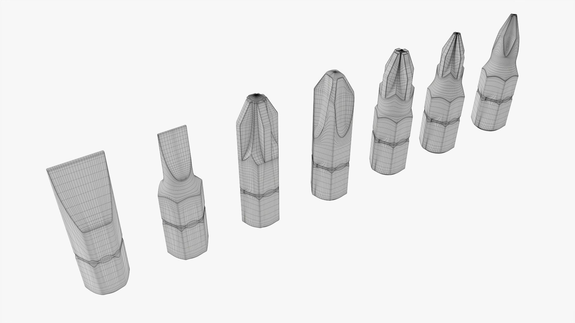 Bit set for screwdriver 3D model_7