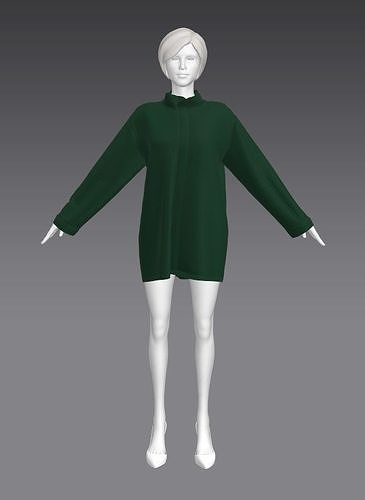 Woman Clothing A-Pose 304 Low-poly 3D model