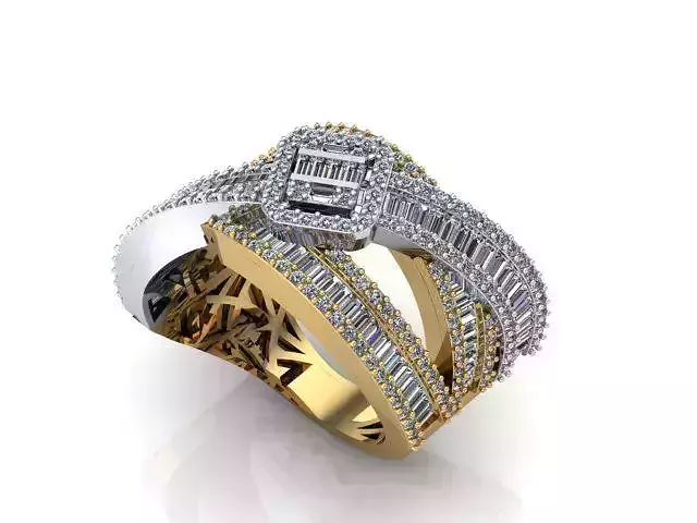 Baguette square face ring 2