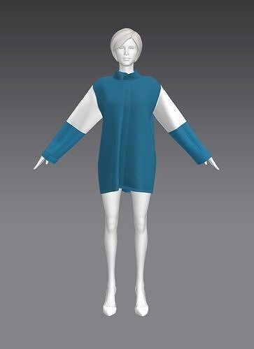 Woman Clothing A-Pose 308 Low-poly 3D model