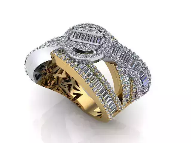 Baguette round face ring 2