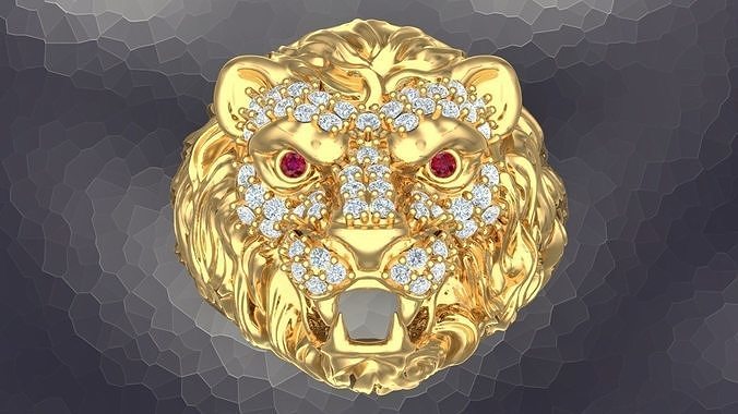 Lion ring 3D print model
