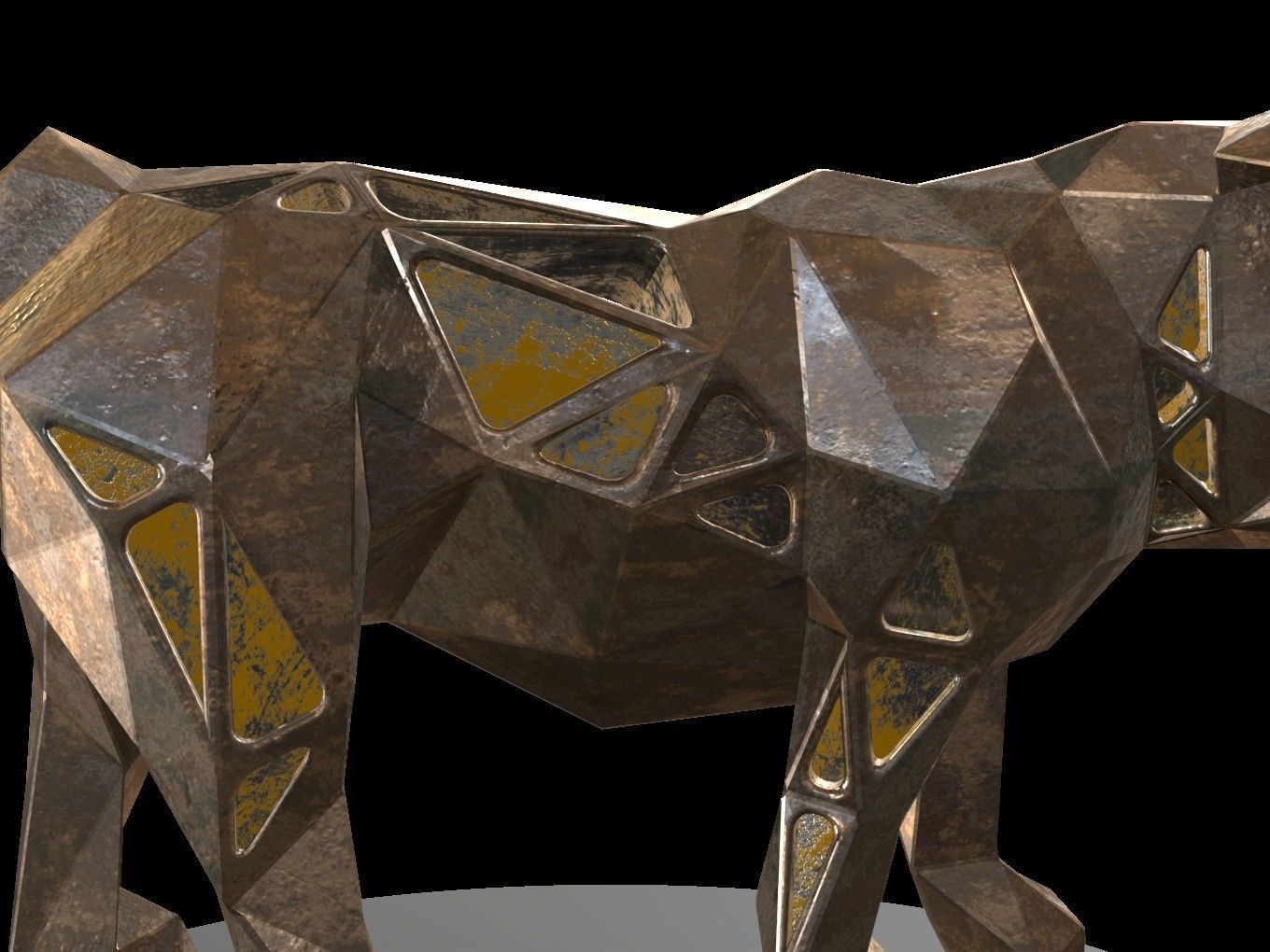 Steampunk Bulldog Low-poly 3D model_8