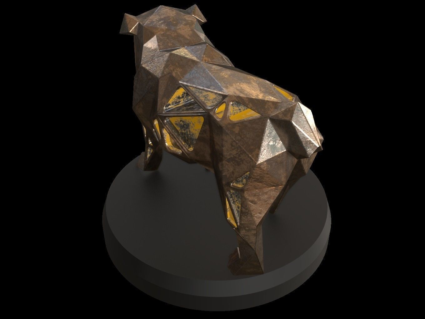 Steampunk Bulldog Low-poly 3D model_5