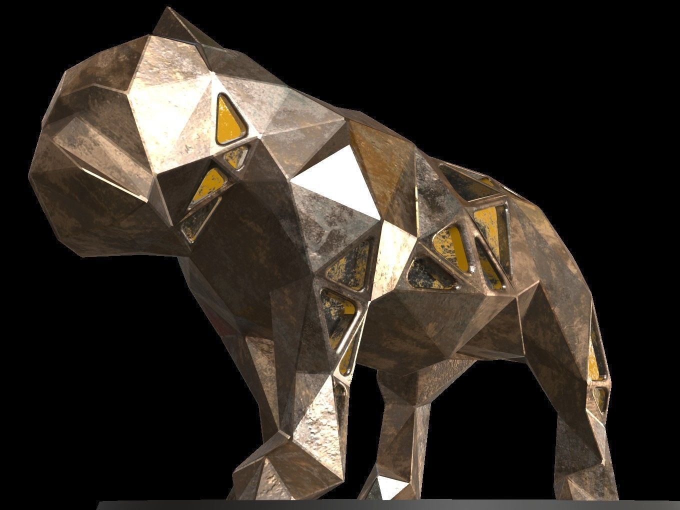 Steampunk Bulldog Low-poly 3D model_2