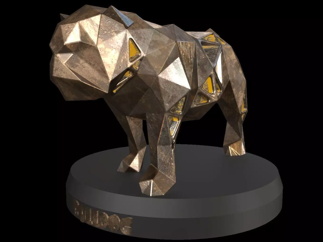 Steampunk Bulldog Low-poly 3D model_0