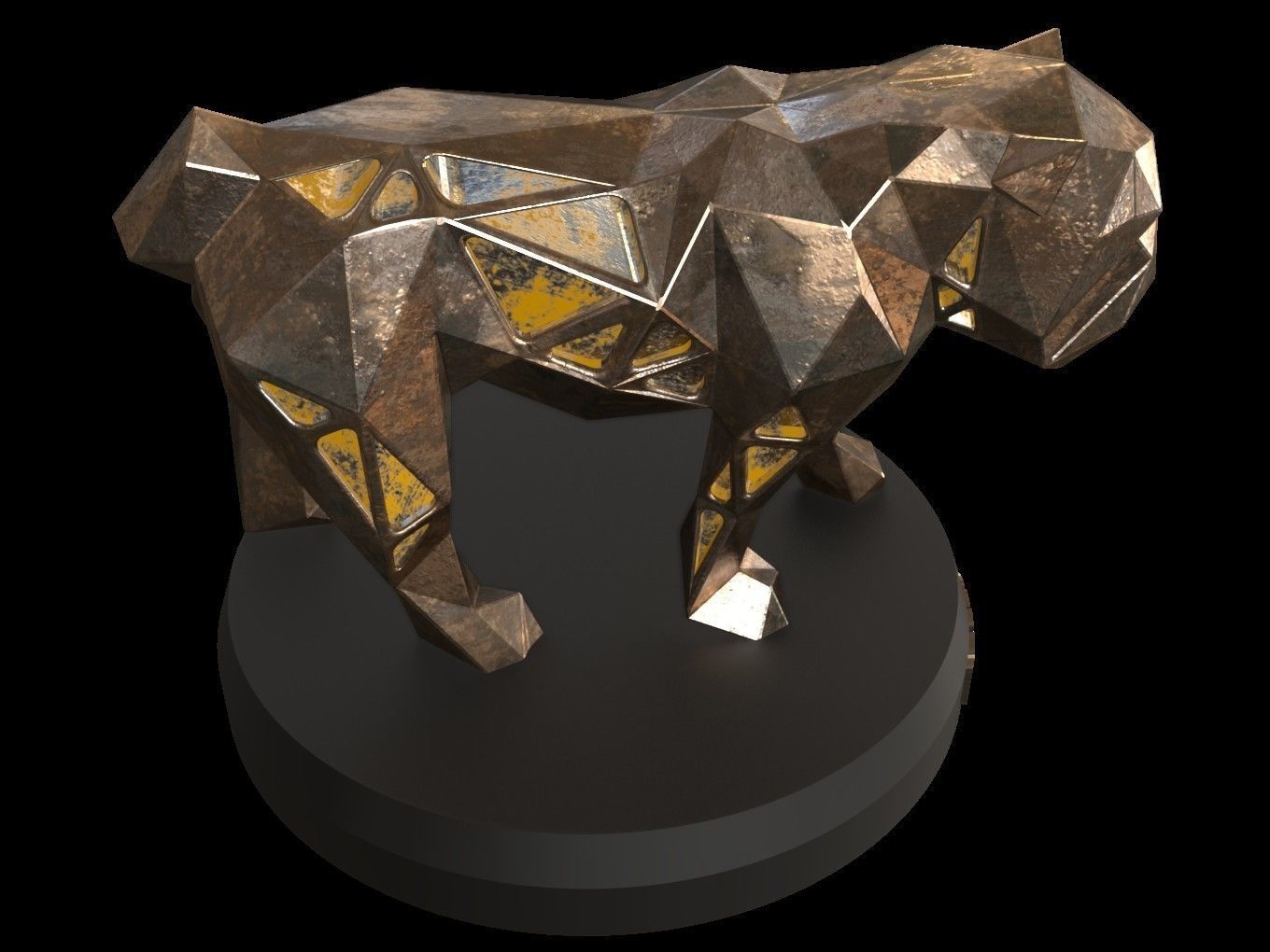 Steampunk Bulldog Low-poly 3D model_7