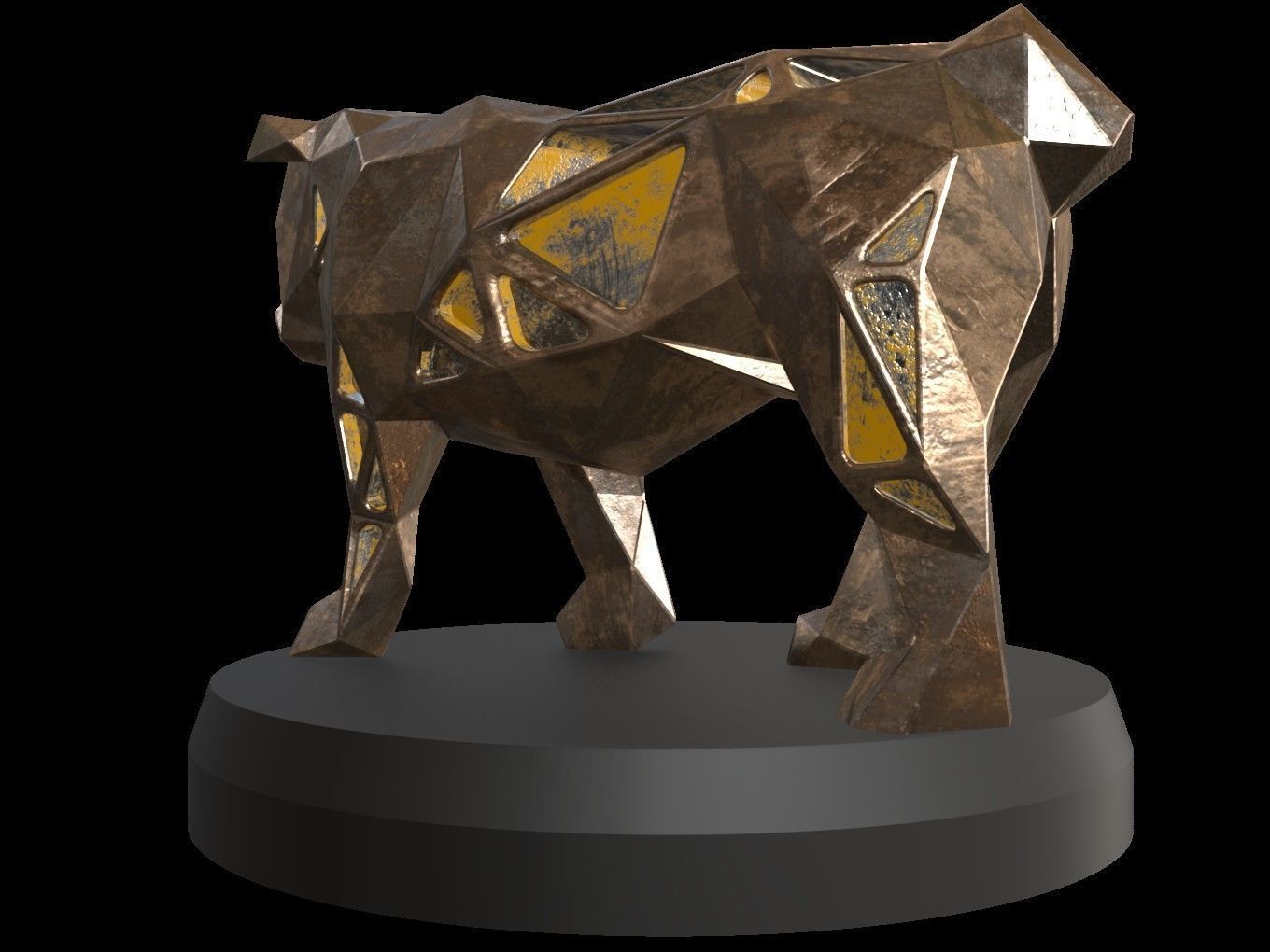Steampunk Bulldog Low-poly 3D model_4