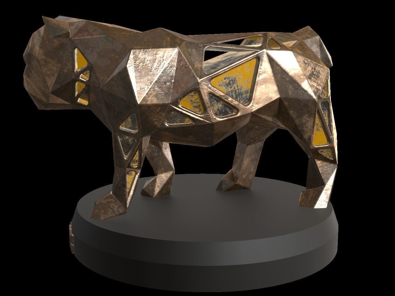 Steampunk Bulldog Low-poly 3D model_1