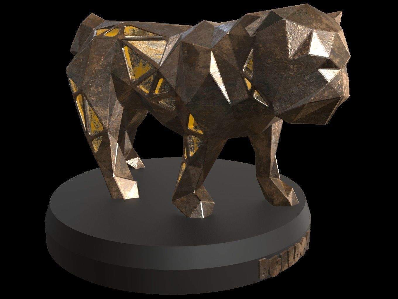 Steampunk Bulldog Low-poly 3D model_10