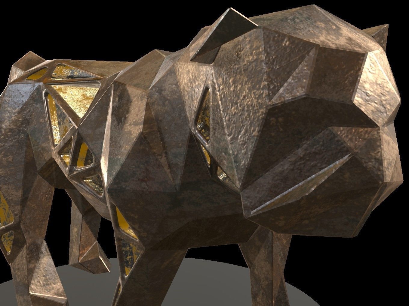 Steampunk Bulldog Low-poly 3D model_9