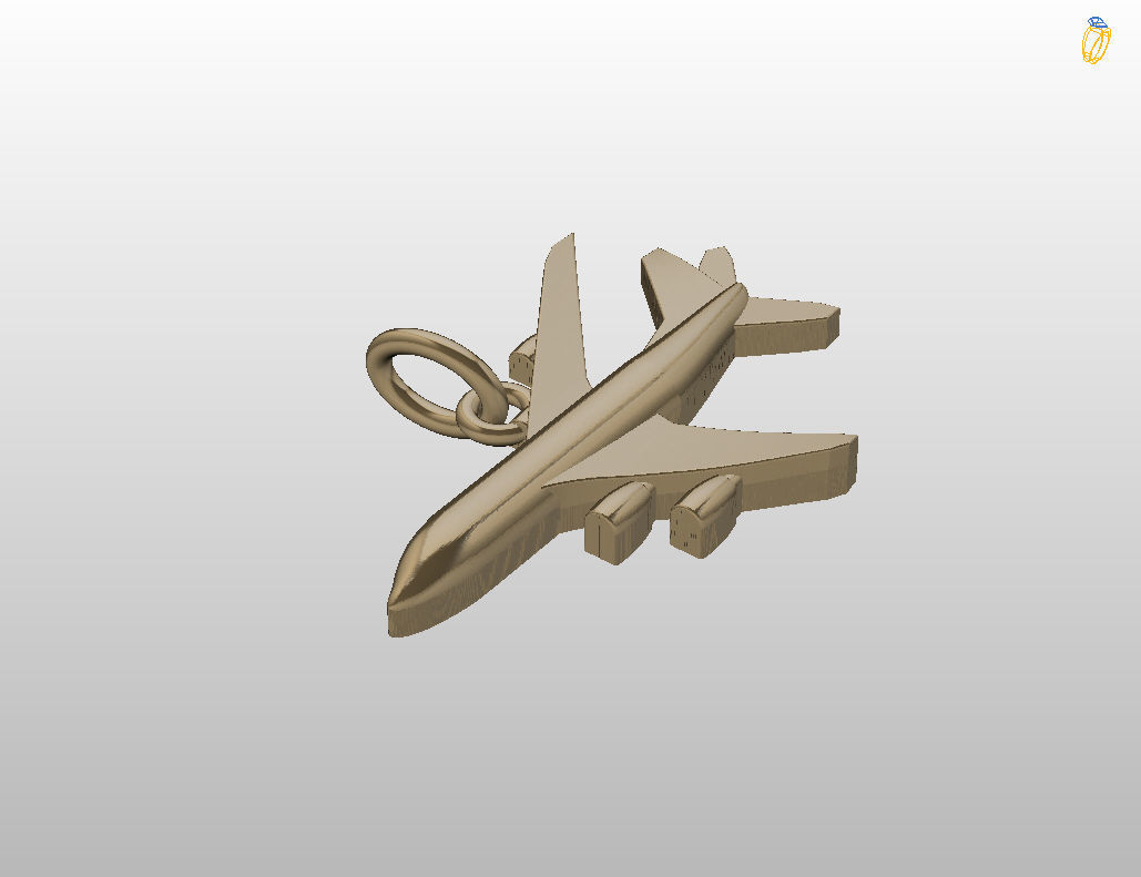 Pendant plane 3D print model_7