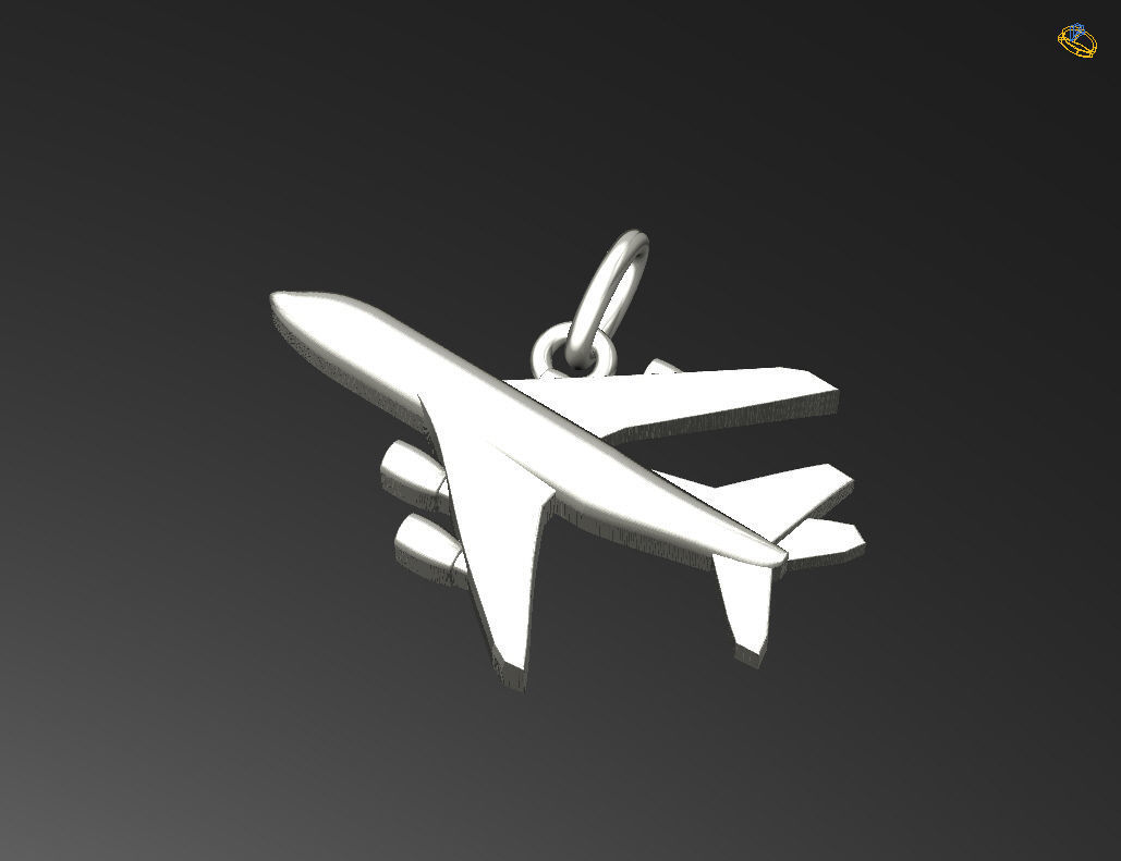 Pendant plane 3D print model_4