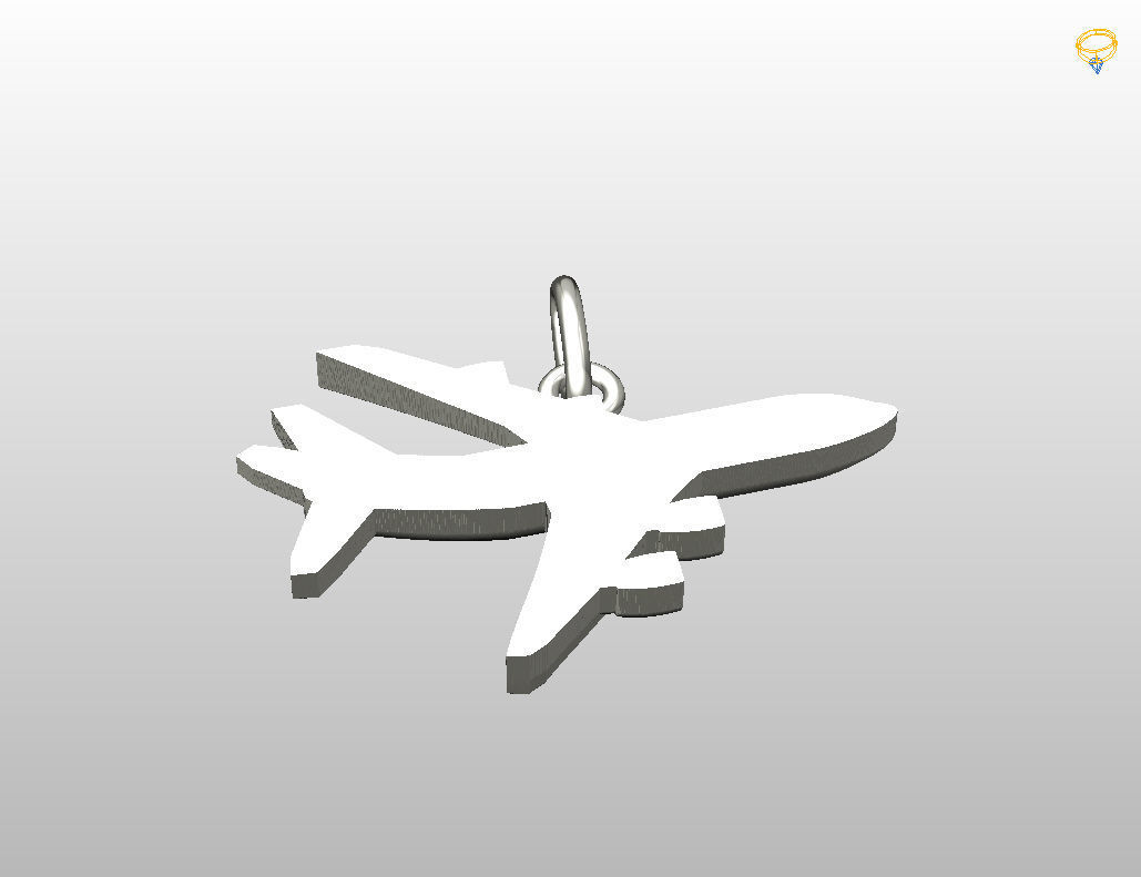 Pendant plane 3D print model_29