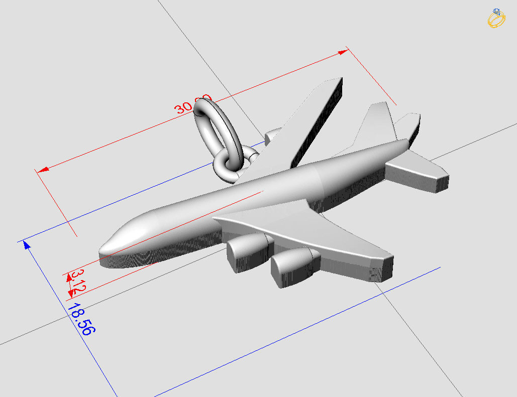 Pendant plane 3D print model_3