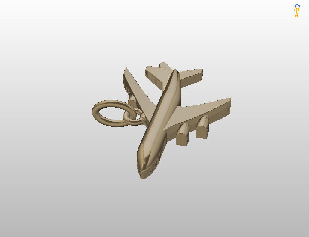 Pendant plane 3D print model_8