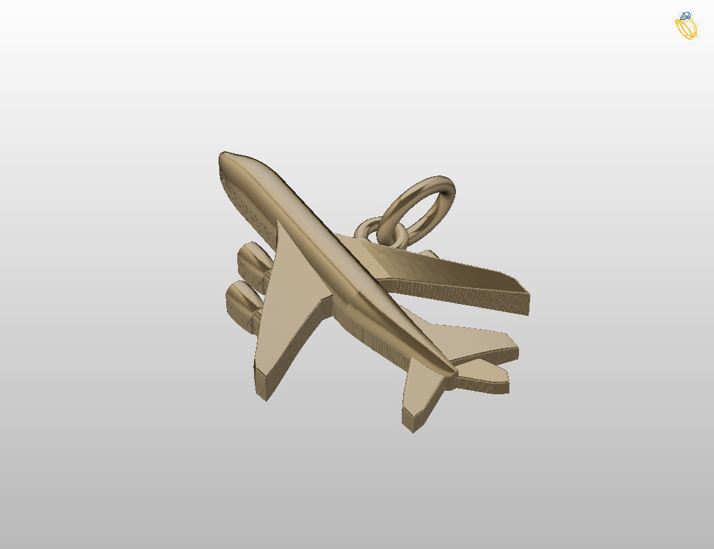 Pendant plane 3D print model_16