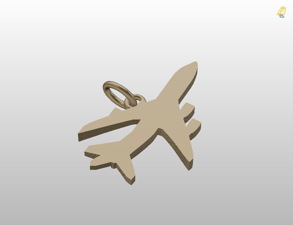 Pendant plane 3D print model_18