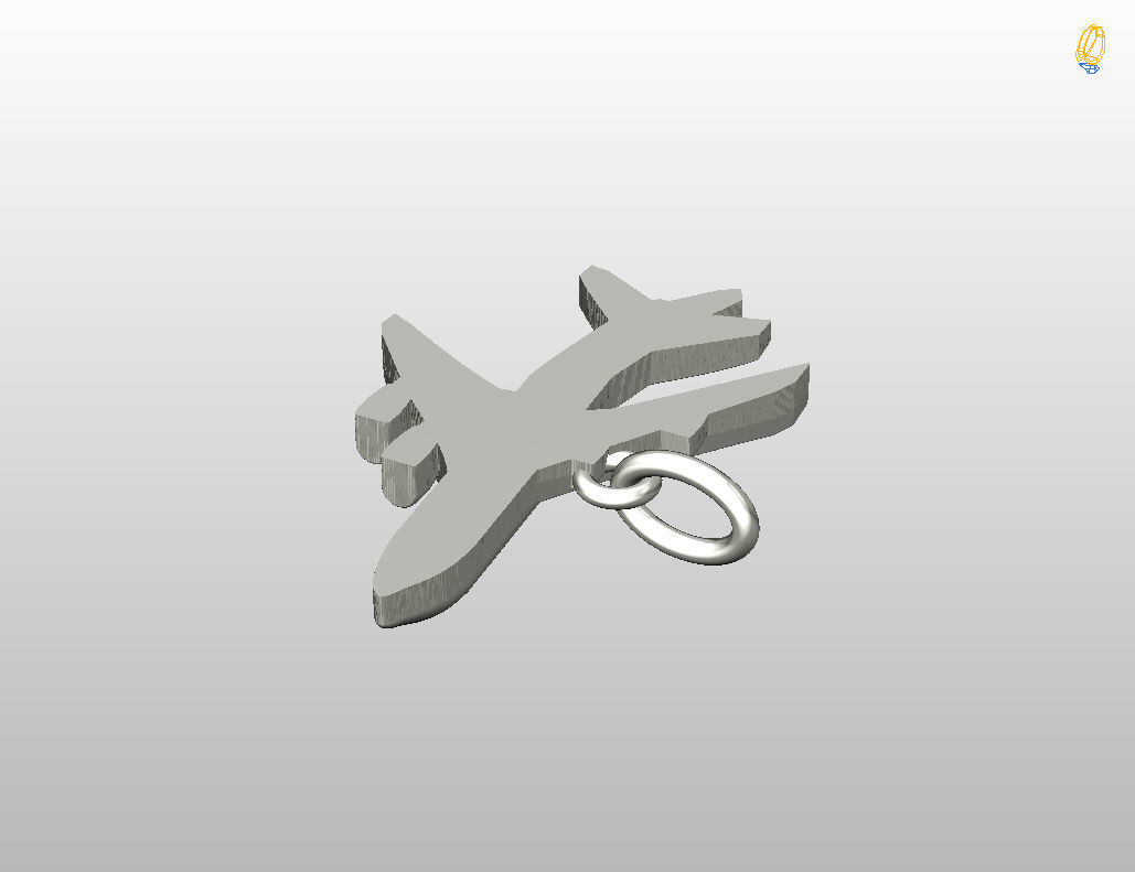 Pendant plane 3D print model_28